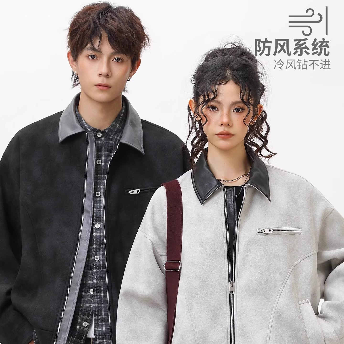 WOODSOON美式复古飞行夹克男士秋冬新款潮牌高街百搭宽松廓形外套