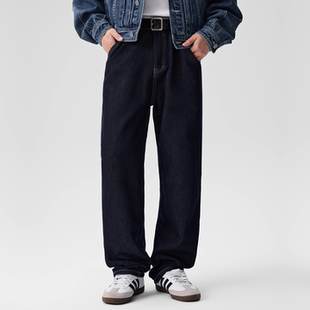 美式复古牛仔裤秋冬新款宽松潮流百搭男士潮牌休闲直筒裤