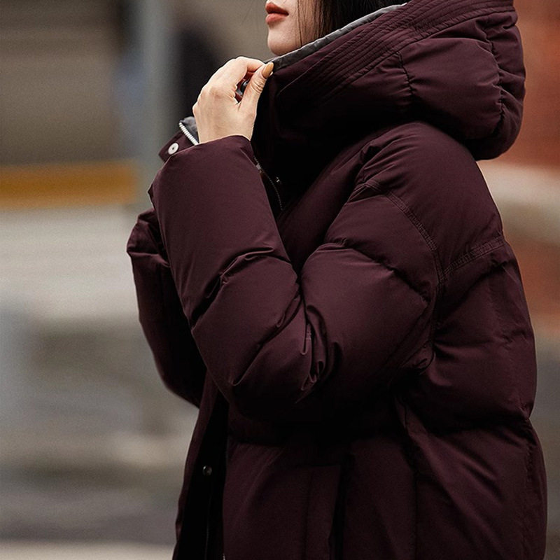 减龄撞色95白鹅绒长款/短款连帽羽绒服 冬新款高端平湖女装鹅绒