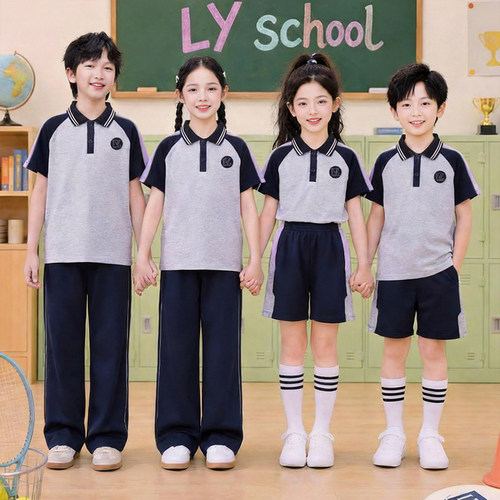 澜洋贝贝辽宁省沈阳市统一小学生校服夏装夏季第一款短袖春秋套装