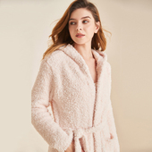 长款 云朵绒感无静电连帽浴袍女长袖 睡袍冬季 家居服加厚睡衣浴衣