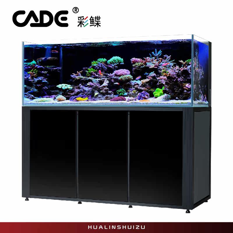 彩鲽CADE新款海水鱼缸全白海水缸珊瑚鱼缸水族箱自带补水箱