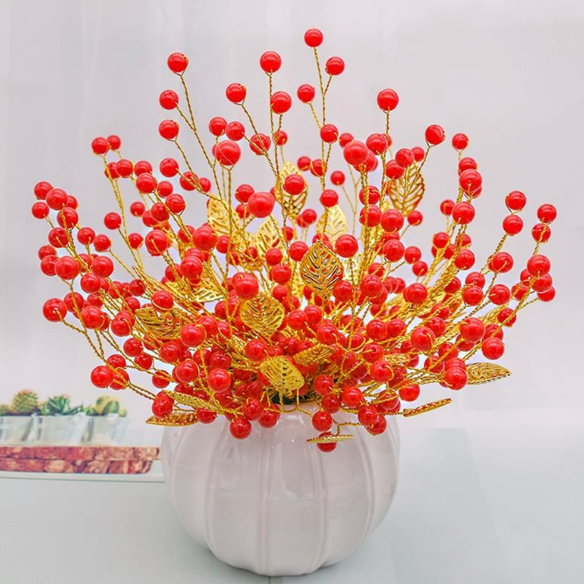 【送防摔花瓶】红果金叶发财果红运果 材料包手工DIY制作材料,饰品/流行首饰/时尚饰品新,其他DIY饰品配件,淘宝优惠券,粉丝福利购,淘宝优惠卷