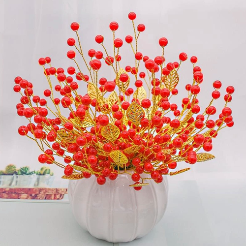 【送防摔花瓶】红果金叶发财果红运果 材料包手工DIY制作材料