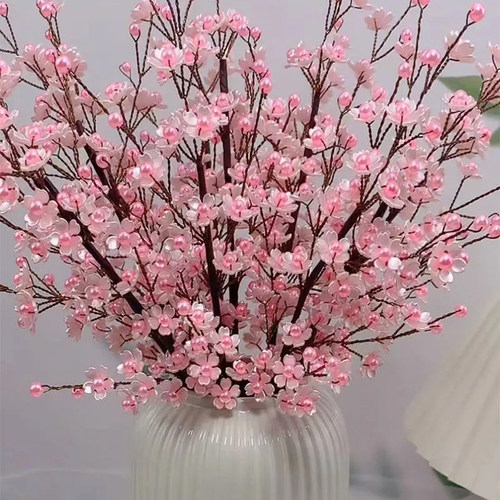 浪漫樱花diy手工串珠花束