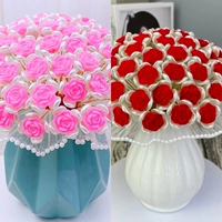 【132】 [2 бутылки] бархатные розы [розовый порошок+большой красный] +2 Лотосовые вазы самостоятельно