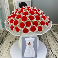 [66] Бархатные розы-красные+1 пустое пластиковая ваза