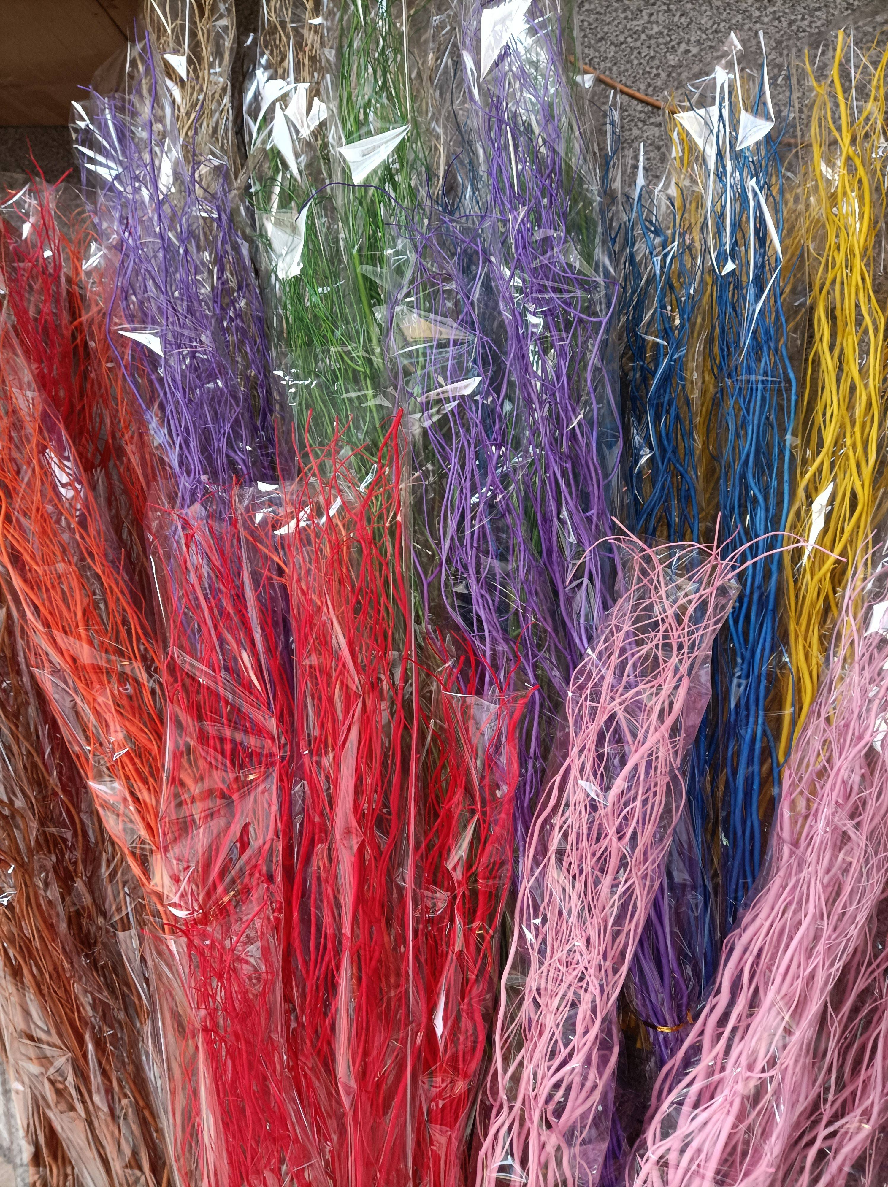 干花干枝龙柳米高度落地隔断橱窗装饰10枝价真树枝加工装饰1米高