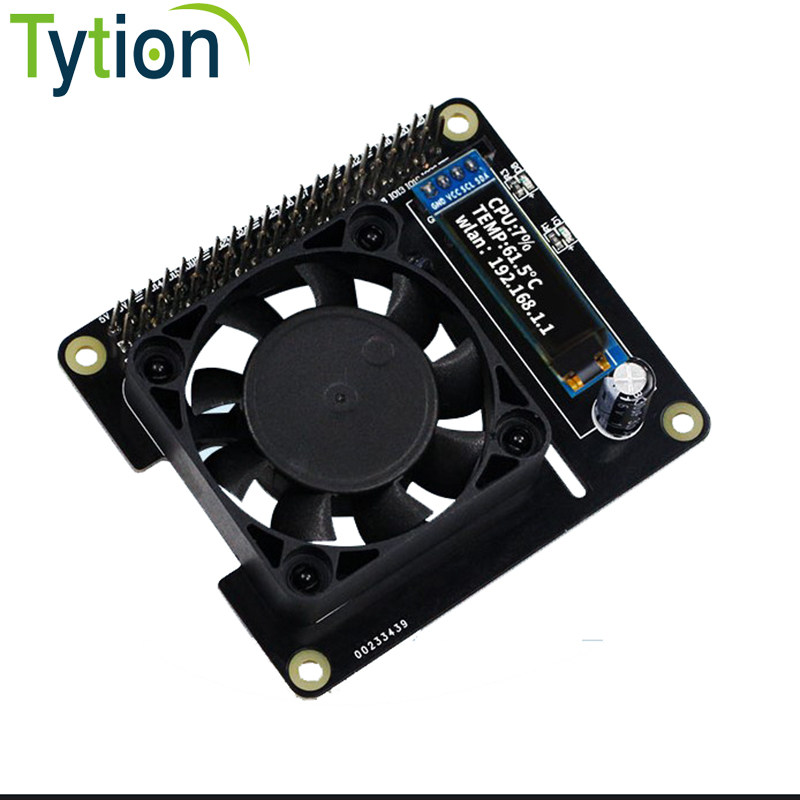 树莓派4b 3b智能温控散热风扇调速扩展板led屏状态监测python编程