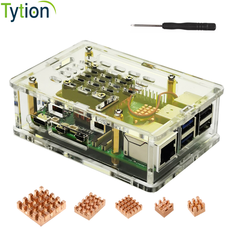 树莓派5代亚克力透明外壳 4调速针散热风扇散热器保护壳盒子机箱-封面