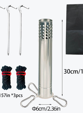 6cm直径防风套装防火星风绳环不锈钢柴火炉帐篷炉烟囱固定配件