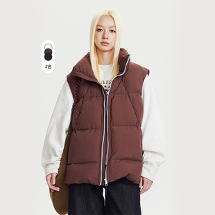 冬季 背心2025新款 潮外套09 复古立领羽绒马甲男女加厚保暖无袖 美式