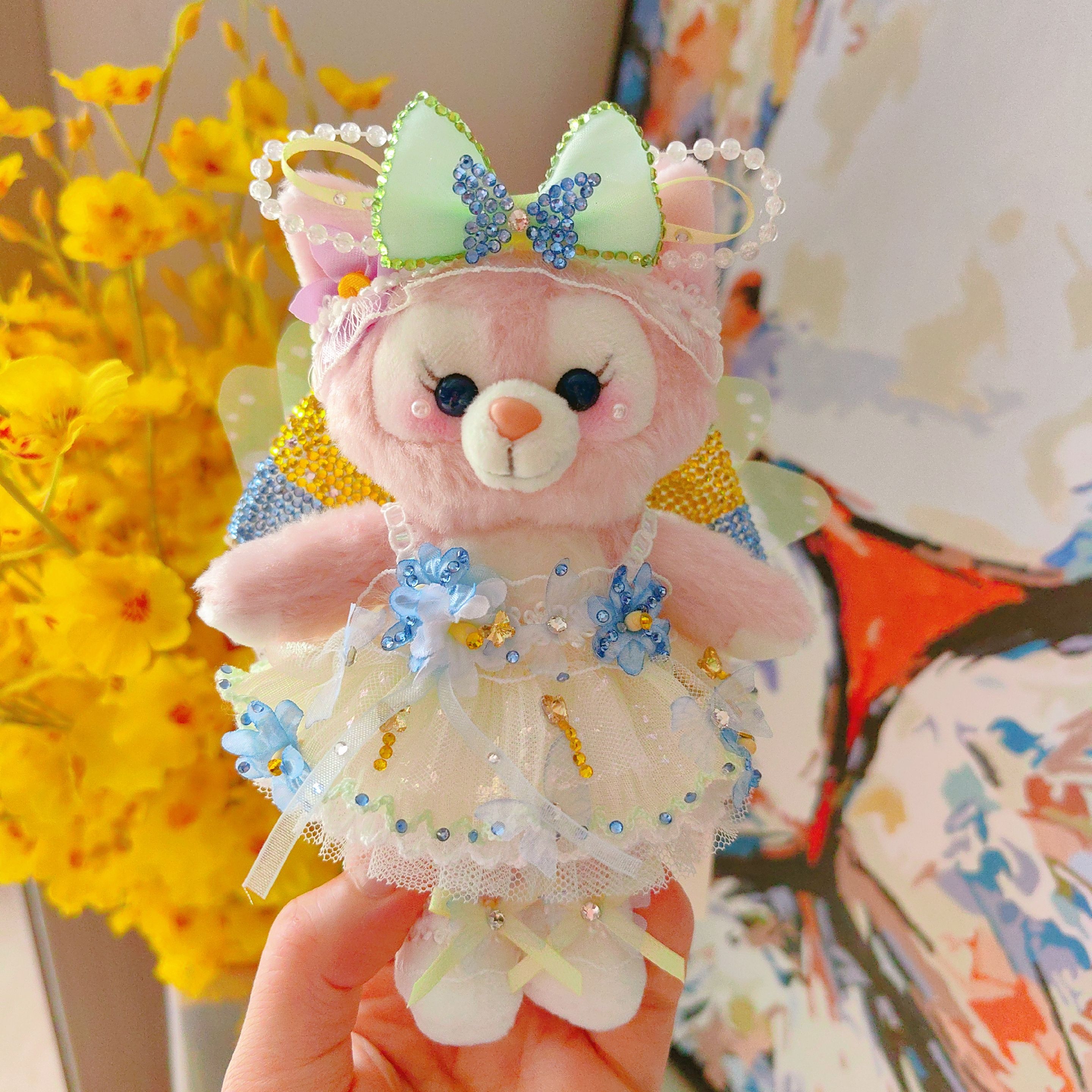 24SS原创独一手作蝴蝶花开迪士尼玲娜贝儿站姿钥匙扣挂件露露着替