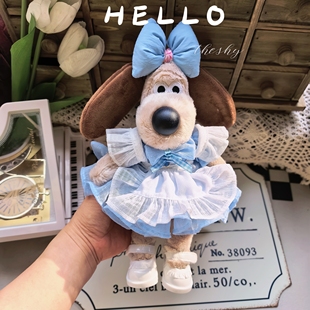 23cm正版掌门狗可爱公主裙蝴蝶结头饰穿衣服的正版掌门狗玩偶挂件