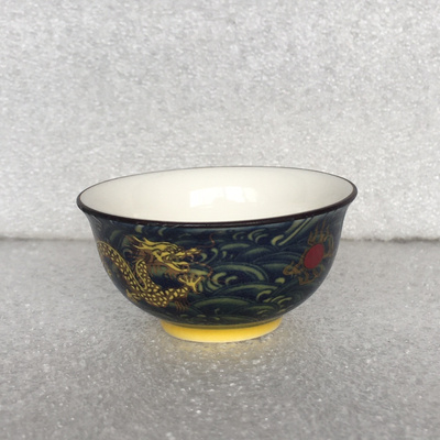 七八十年代精工制作浮雕双龙戏珠茶杯酒杯功夫茶杯库存旧藏收藏