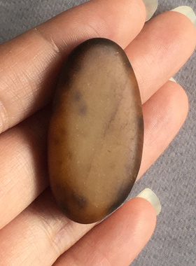 16.32g新疆和田玉籽料原石黄沁籽做料1枚如图珠宝玉器艺术收藏