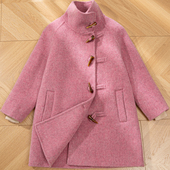 厚 儿童毛呢外套羊毛呢子洋气童装 爵起新款 女童双面羊绒大衣中长款