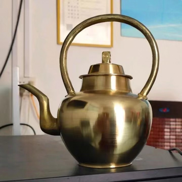 陕南铜酒壶 镇安仿古铜茶壶酒壶 酒具铜酒杯纯工艺品纯铜摆件包邮