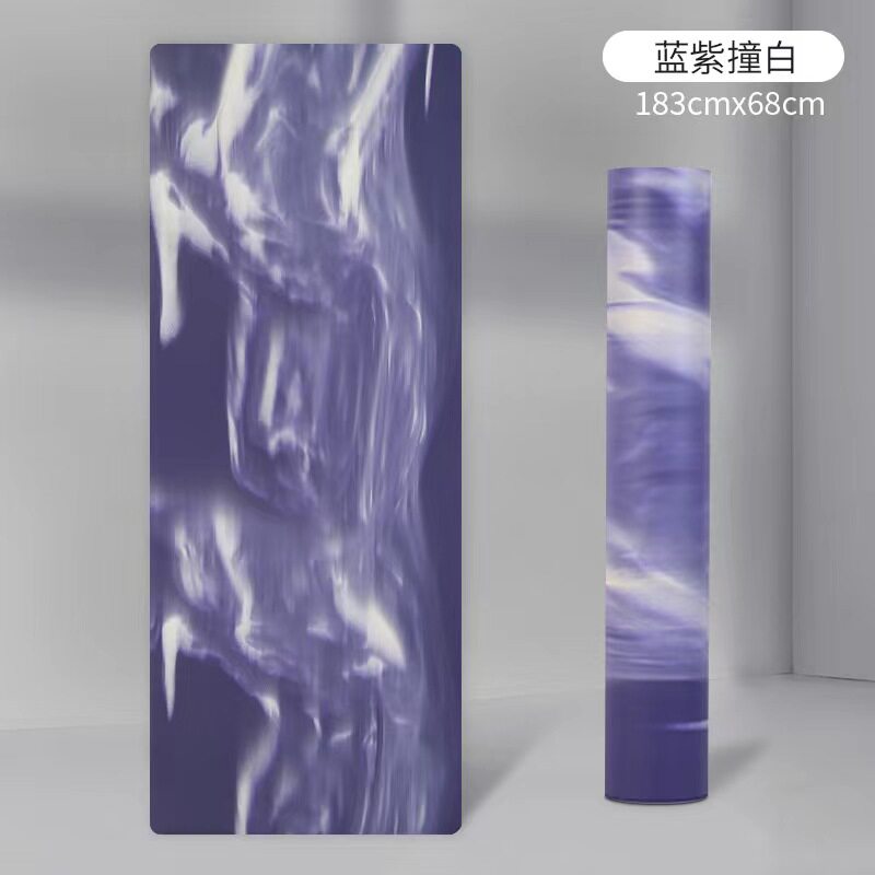 厂家直销可定制logo撞色PU橡胶瑜伽垫加宽防滑吸汗迷彩土豪垫健身