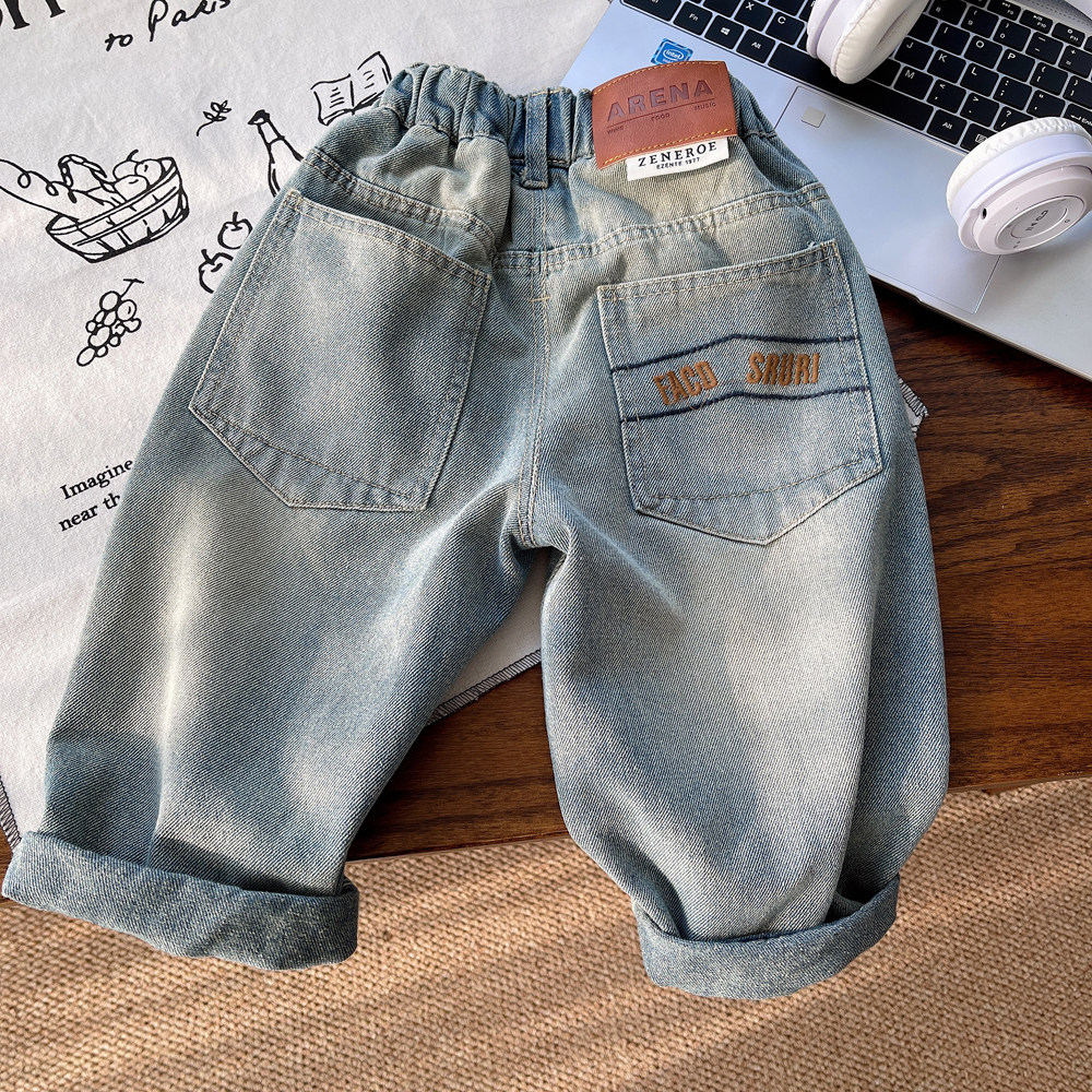 男童宽松牛仔裤春装2024新款儿童浅色裤子休闲宝宝长裤春秋男孩潮,童装/婴儿装/亲子装,裤子,淘宝优惠券,粉丝福利购,淘宝优惠卷
