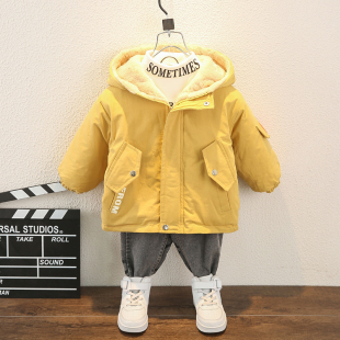 男童棉服冬装宝宝加绒加厚棉衣外套冬季小童派克服洋气儿童棉袄潮