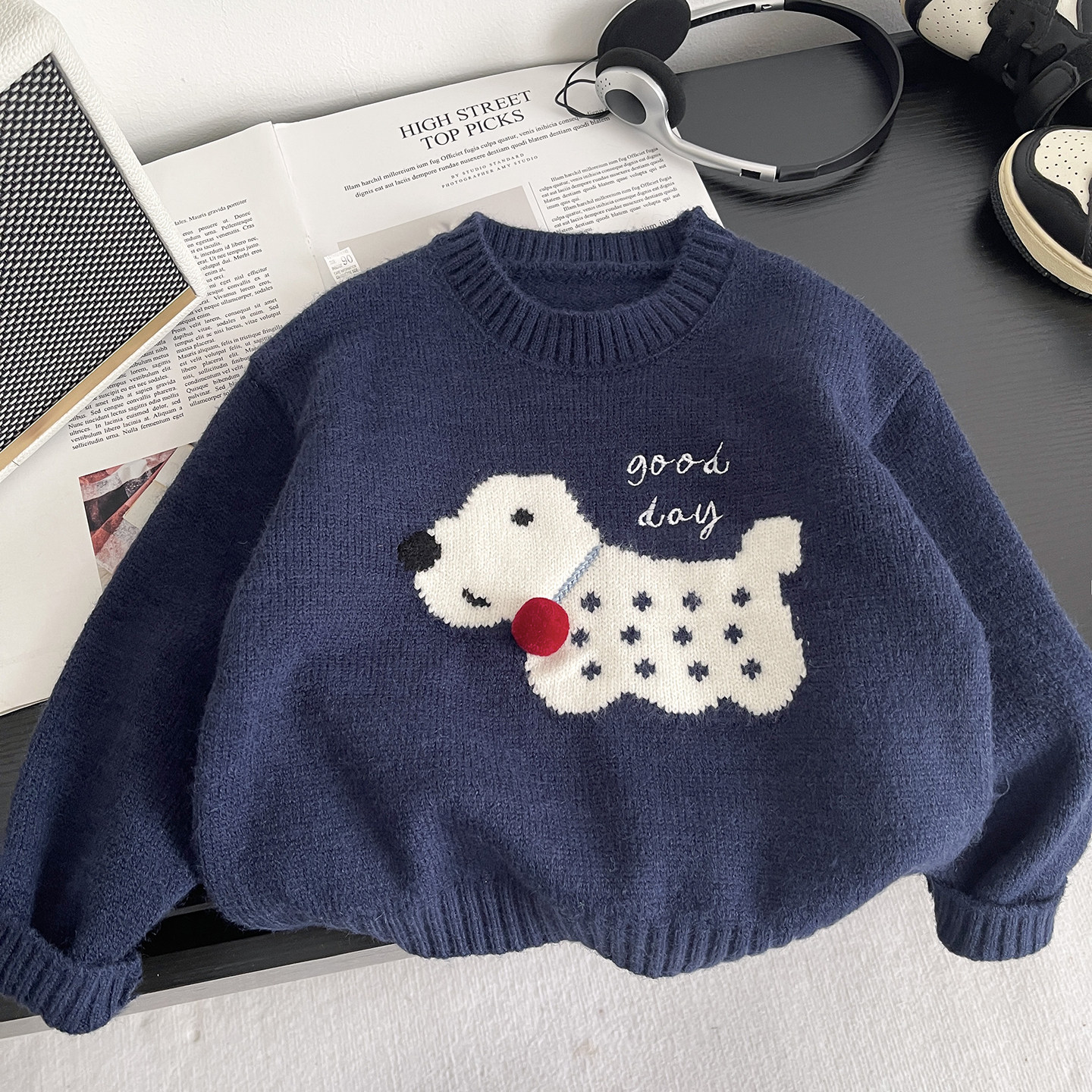 男童毛衣秋冬儿童针织衫上衣内搭宝宝卡通羊绒衫中小童套头毛线衣