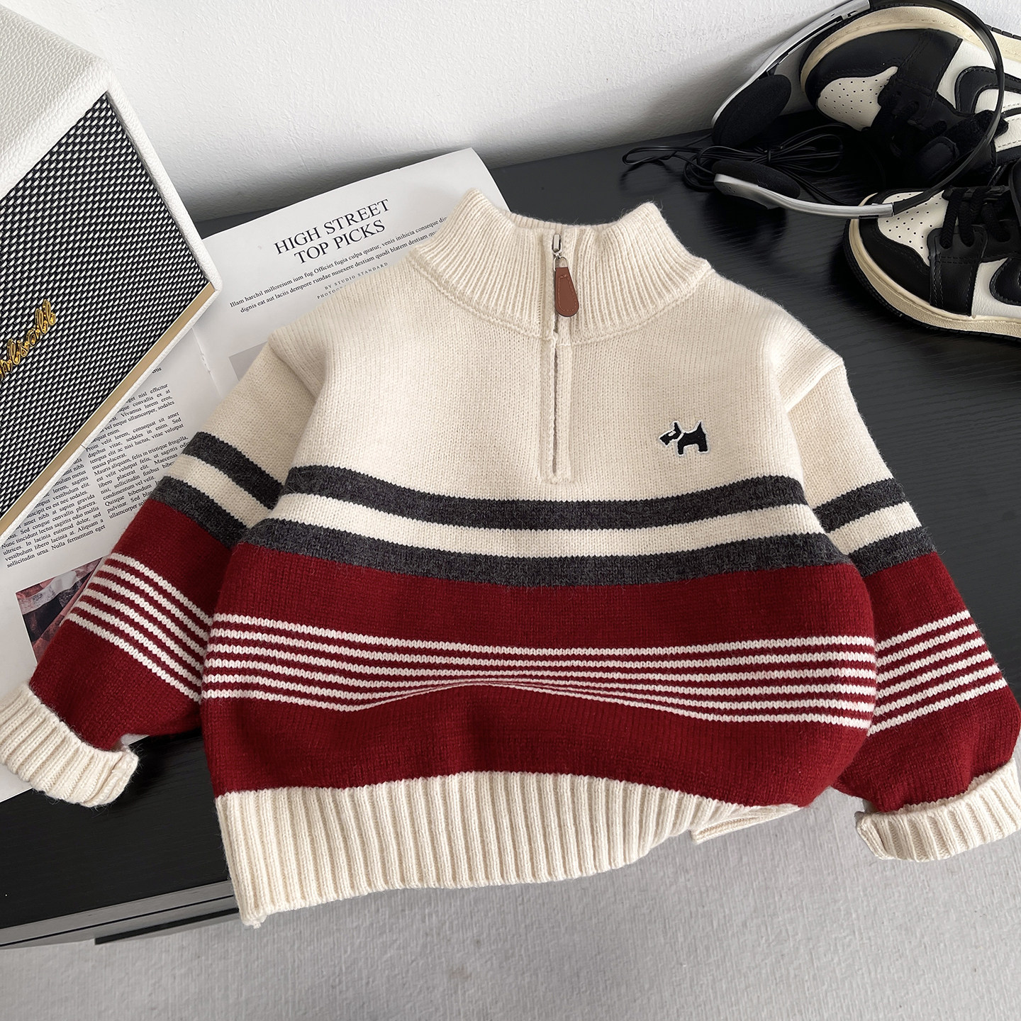 儿童加厚毛衣冬季宝宝半高领毛线衣2025款男童条纹针织打底衫内搭,童装/婴儿装/亲子装,毛衣/针织衫,淘宝优惠券,粉丝福利购,淘宝优惠卷