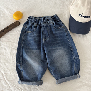儿童牛仔裤春装裤子2026新款儿童休闲弯刀裤百搭小童宝宝直筒长裤