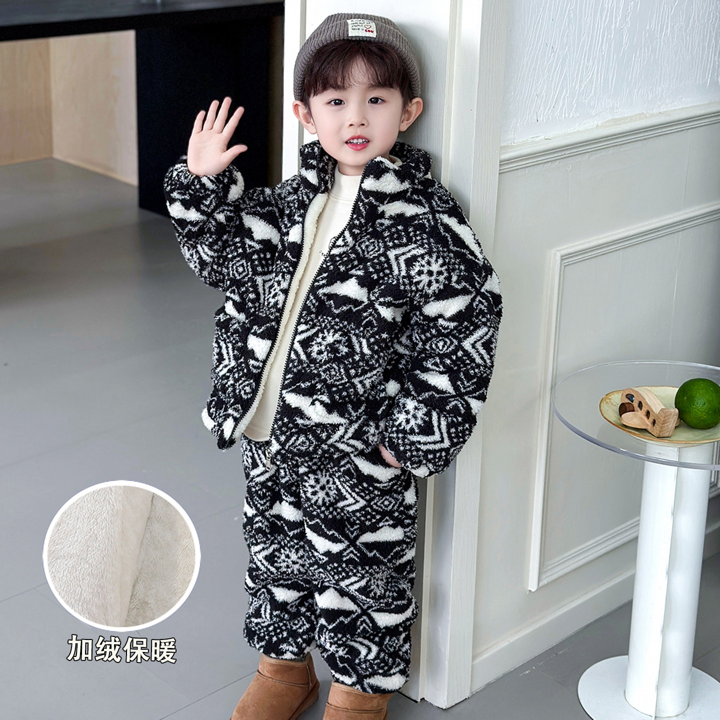 儿童珊瑚绒睡衣冬季男童保暖加厚家居服套装三层夹棉宝宝加绒套装,童装/婴儿装/亲子装,家居服套装,淘宝优惠券,粉丝福利购,淘宝优惠卷