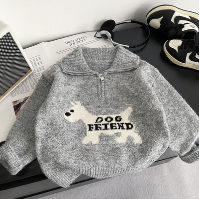 柔软男童毛衣秋冬韩系Polo领上衣