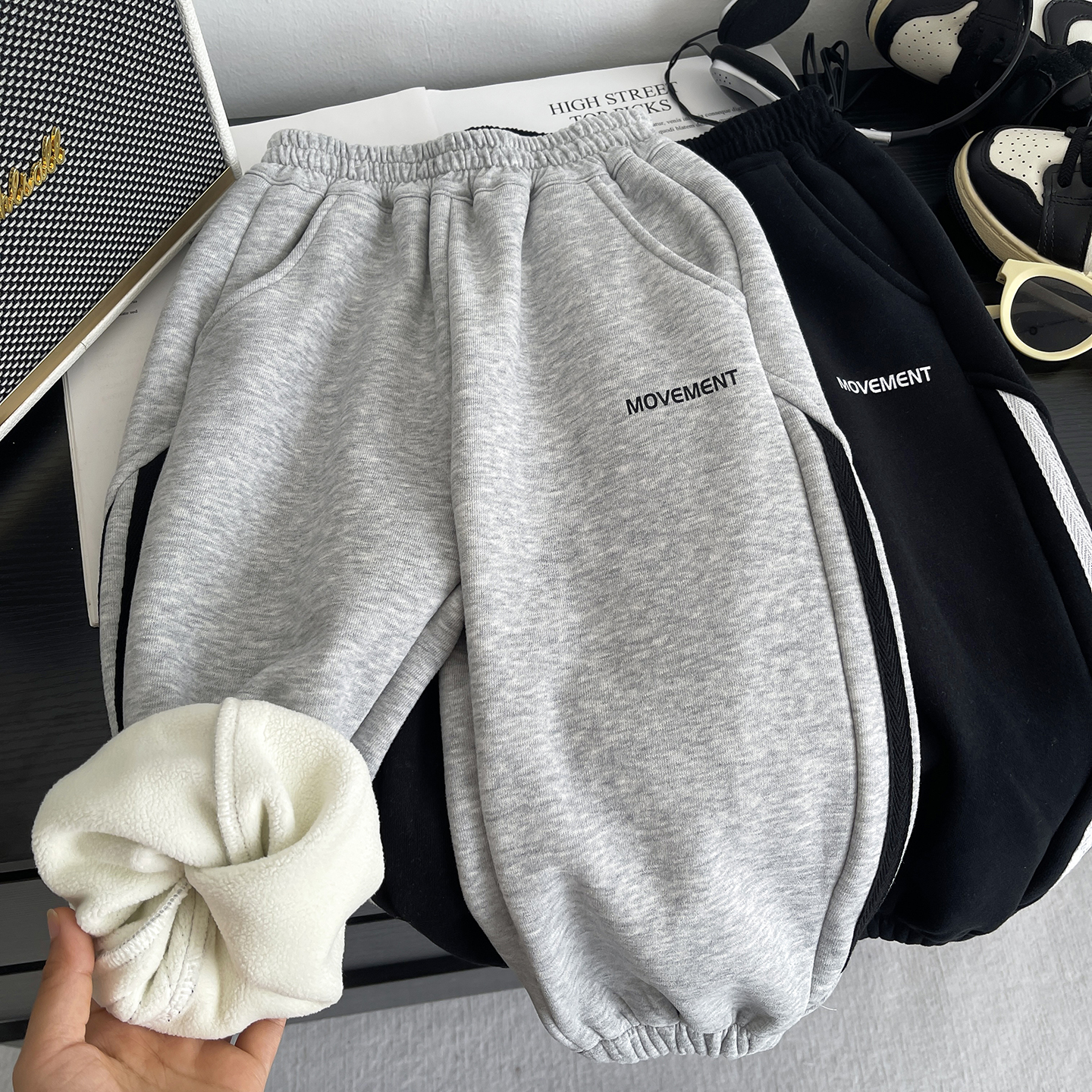 保暖男童加绒裤子秋冬休闲运动裤