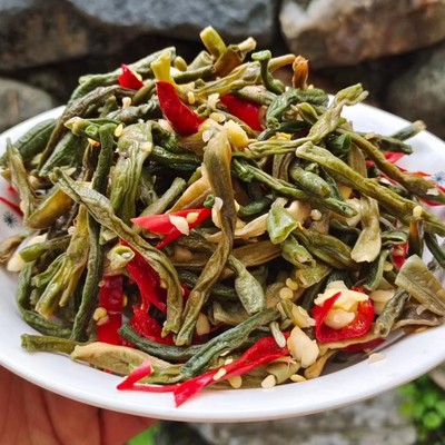 陕西安康特产汉江边腌制炒熟皮豇豆即食酸辣下饭菜开胃酸豇豆拌面