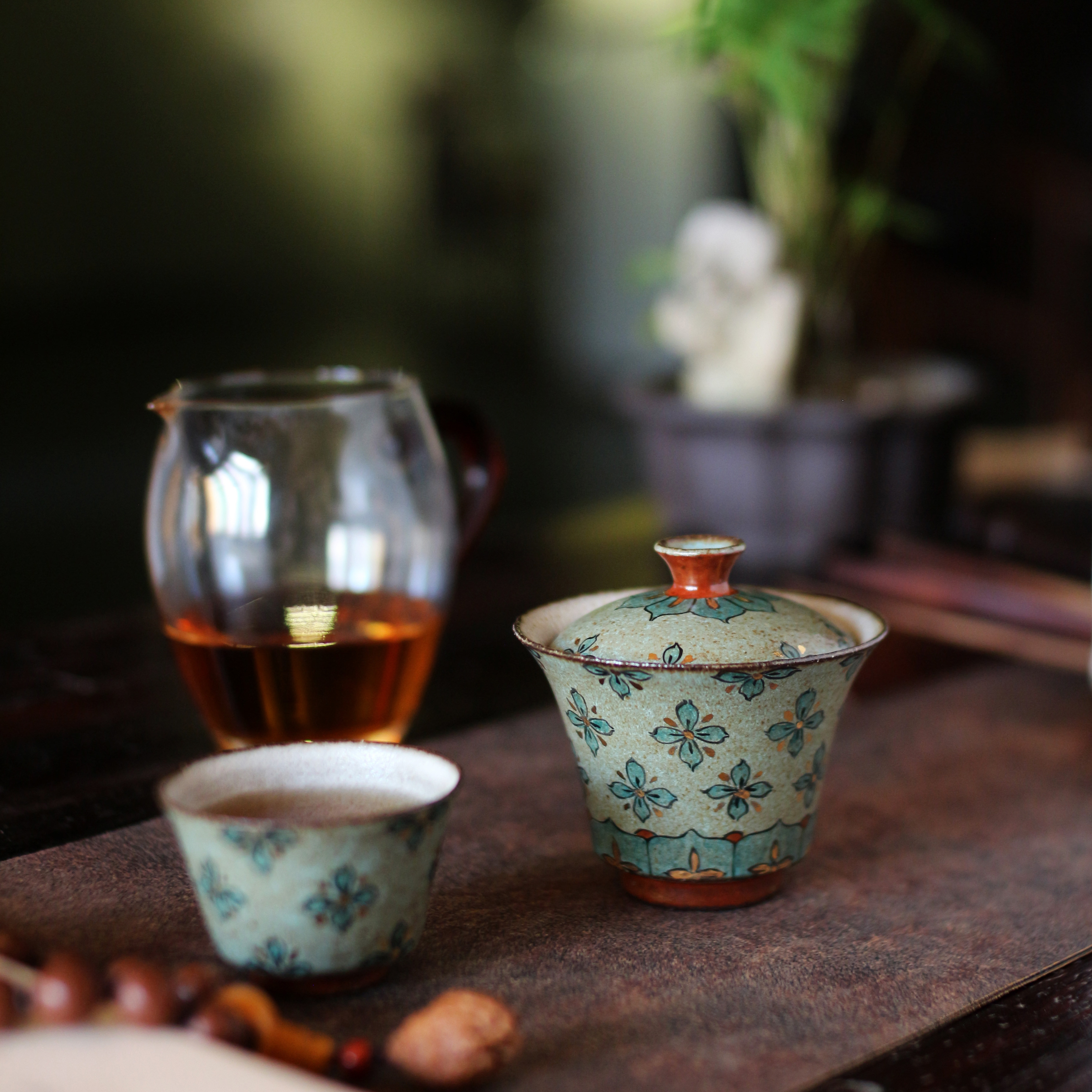 蝉心亭景德镇纯手工手绘盖碗茶杯