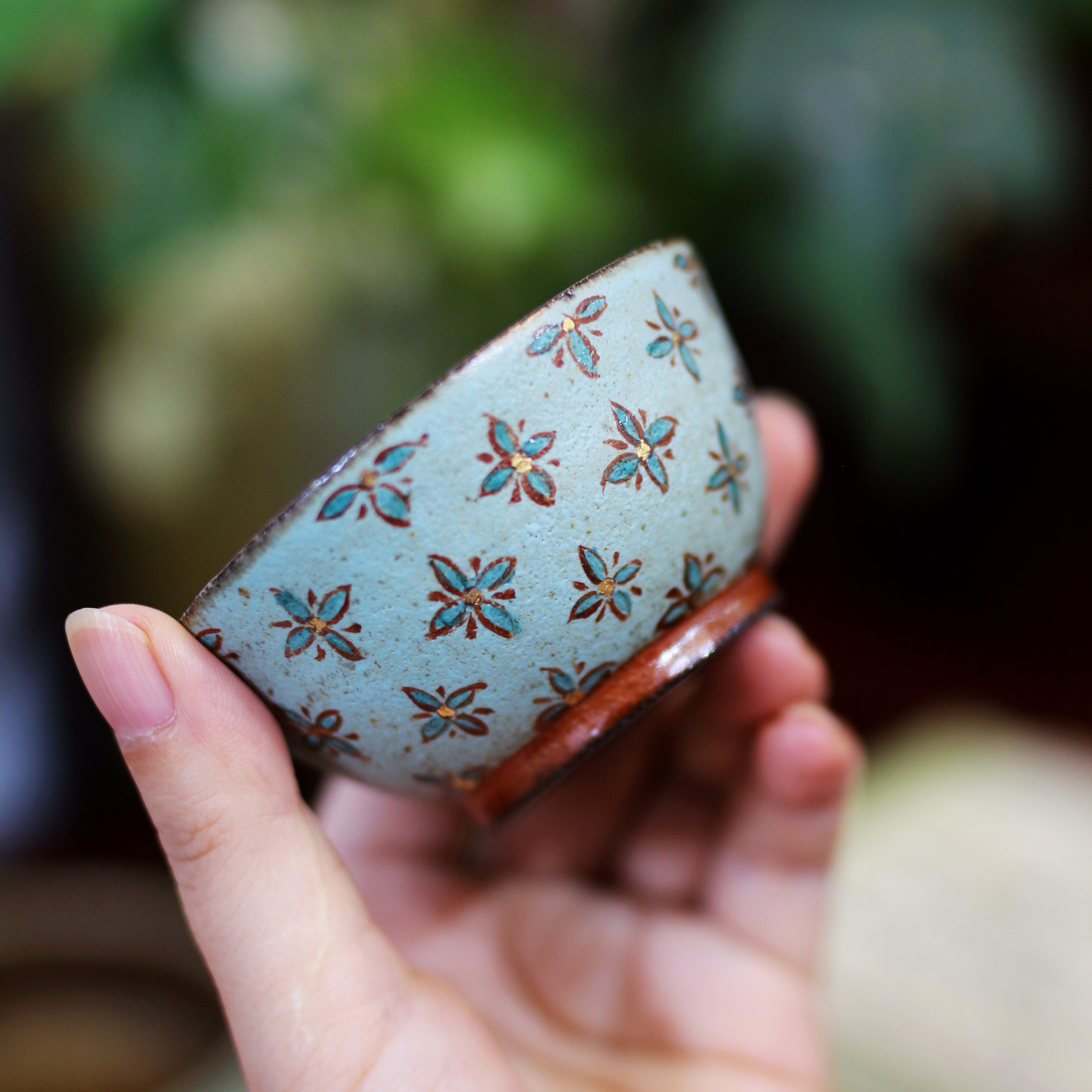 蝉心亭敦煌福满花复古纯手工茶杯