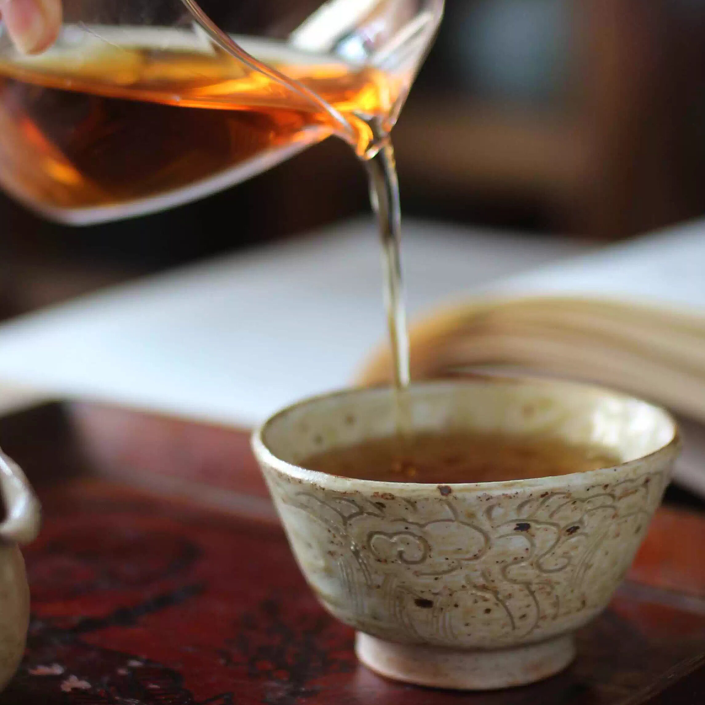 景德镇宋代刻花纯手工半刀泥茶杯