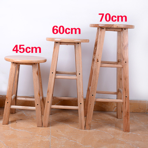 实木凳子橡木北欧风小板凳家用凳整装小圆凳换鞋凳高脚凳吧台椅子