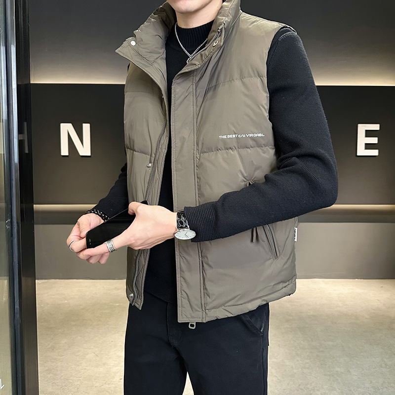 立领羽绒马甲男秋冬季2025新款潮流时尚高级感帅气无袖背心外套