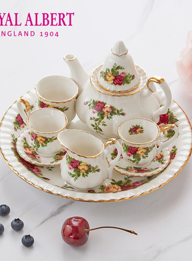 Royal Albert皇家阿尔伯特老镇玫瑰 骨瓷咖啡杯茶杯碟 欧式小奢华