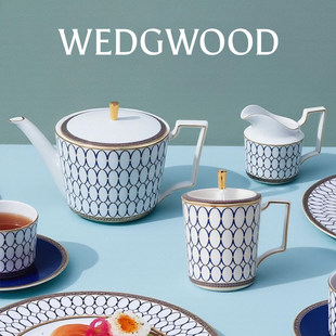 【新品】WEDGWOOD威基伍德金粉年华带盖马克杯500ml骨瓷带盖水杯