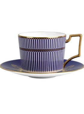 wedgwood &bentley宾特利 蓝耀金灿 蓝色/粉色骨瓷一杯一碟套装