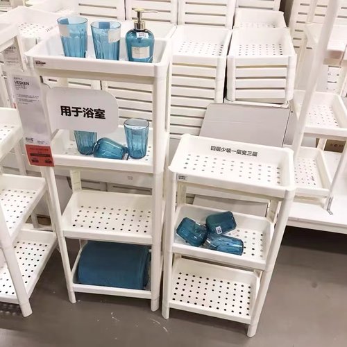 维灰恩浴室置物架小推车可移动