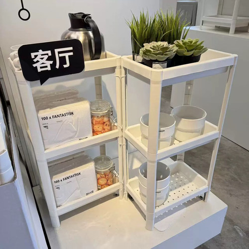 维灰恩浴室置物架小推车可移动厨房客厅宅缝夹缝落地收纳架卫生间