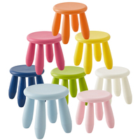 良宜家居儿童凳子塑料板凳加厚椅子四脚小凳子宝宝圆凳蘑菇凳矮凳