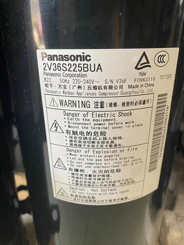 2V36S225AUA松下压缩机Panasonic