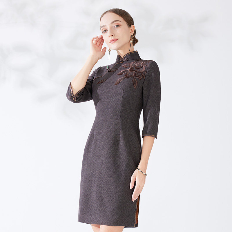 品尚华服复古风上班日常宴会旗袍图片
