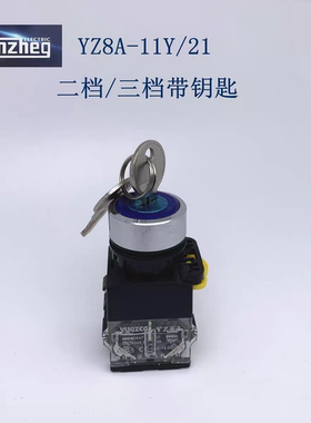 允正电气 LA38系列按钮选择开关二档三档带钥匙YZ8A-11Y/21旋钮