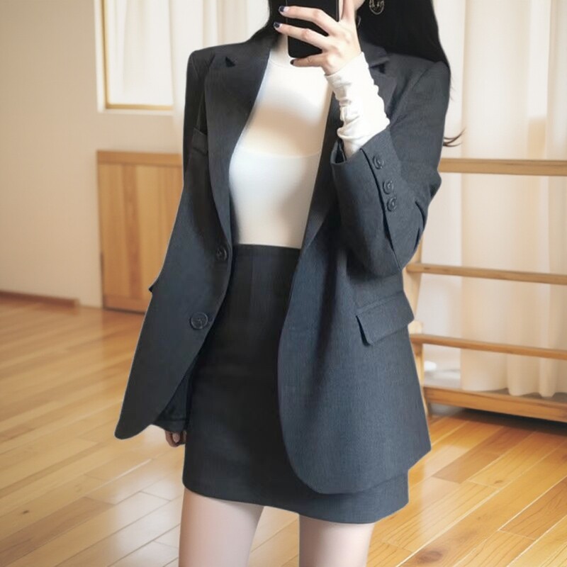 韩版修身女西装外套面试