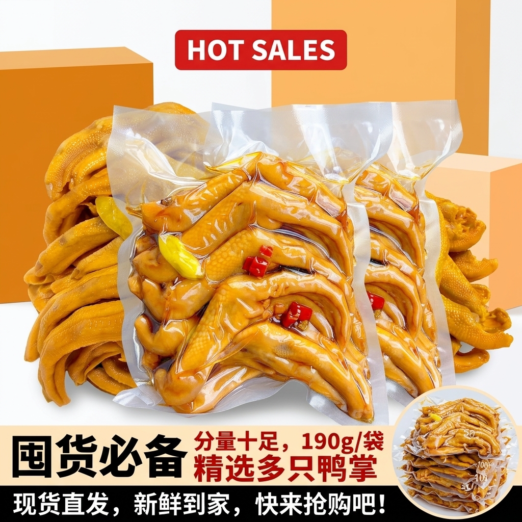 【新人立减】鸭满池泡鸭掌广西特产泡椒鸭脚零食小吃休闲追剧露营