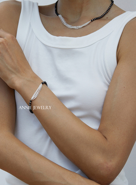 AnnieJewelry黑玛瑙多层链条手链