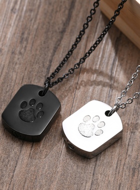 纪念宠物骨灰项链男士钛钢可打开